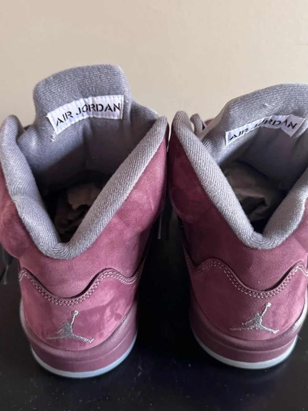 Jordan Suede Retro Sneakers in Burgundy & Gray
